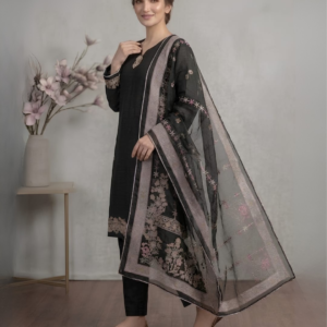 Black Floral 3-Piece Suit