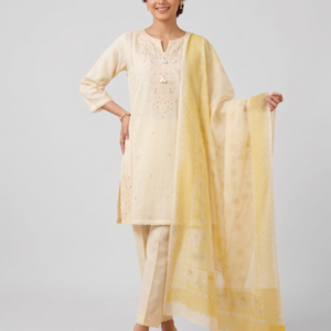 Cream & Pastel Yellow 3-Piece Suit